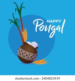 vector happy pongal festival artistic background design vector