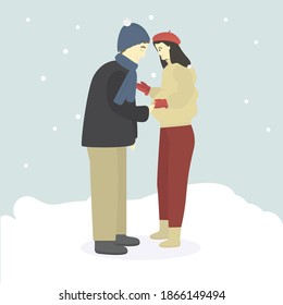 vector happy pregnant woman and her husband
