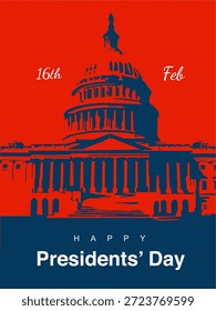 Plantilla de fondo del día de los presidentes felices del Vector