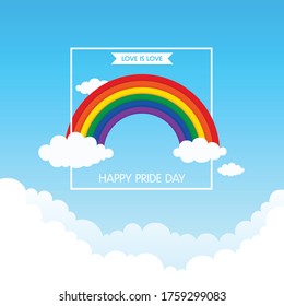 Vector of Happy Pride Day, is celebrated annually in June.