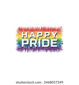  Vector Happy Pride Day month 2024 with a rainbow  logo flat design element 