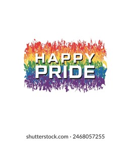  Vector Happy Pride Day month 2024 with a rainbow  logo flat design element 