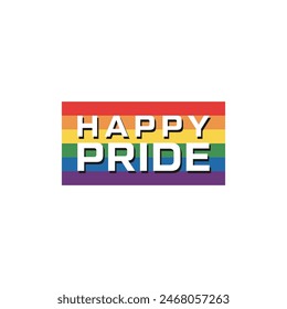  Vector Happy Pride Day month 2024 with a rainbow  logo flat design element 