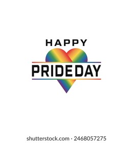  Vector Happy Pride Day month 2024 with a rainbow  logo flat design element 