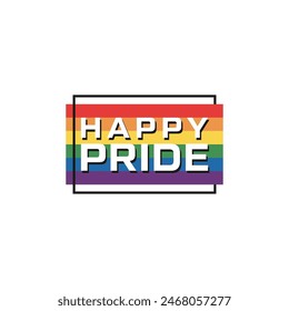  Vector Happy Pride Day month 2024 with a rainbow  logo flat design element 