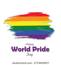 Vector happy pride month social media post design with new brush stroke flag