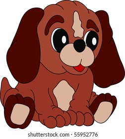 vector - happy puppy isolated on background
