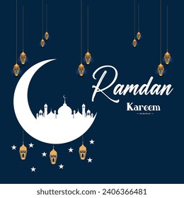 Vector happy ramadan kareem islamic festival web banner design vector illustration