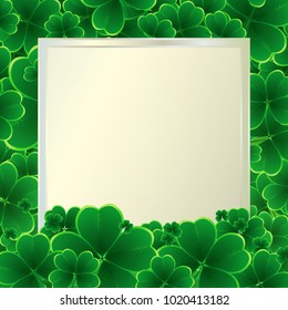 Vector Happy Saint Patricks Day Background with clover. Vector Illustration EPS10