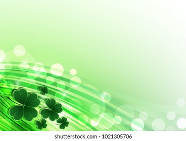 Vector Happy Saint Patricks Day Background with clover. Vector Illustration EPS10