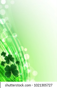 Vector Happy Saint Patricks Day Background with clover. Vector Illustration EPS10