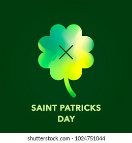Vector Happy Saint Patricks Day Gradient Vibrant Colorful with clover