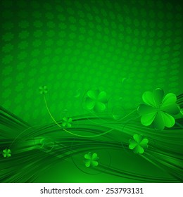 Vector Happy Saint Patrick's Day Background with clover