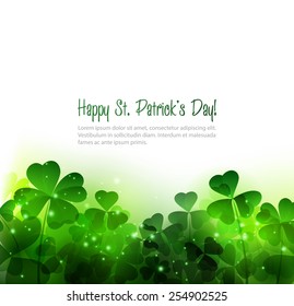 Vector Happy Saint Patrick's Day Background with clover