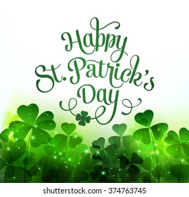 Vector Happy Saint Patricks Day Background with clover