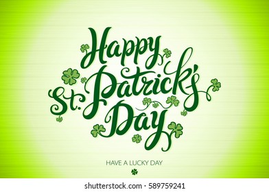 Vector Happy Saint Patricks Day design. lettering typography. Hand sketched beer festival badge art