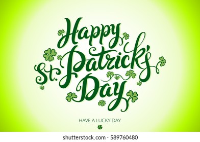 Vector Happy Saint Patricks Day design. lettering typography. Hand sketched beer festival badge art