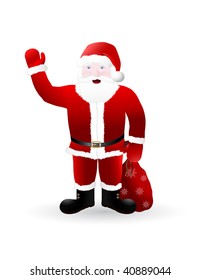 vector happy santa claus isolated on white