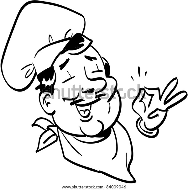 Vector Happy Smiling Cartoon Chef Making Stock Vector (Royalty Free ...