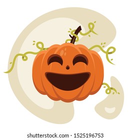 vector happy smiling Halloween pumpkin illustration