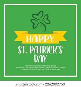vector happy St Patrick's day banner template design yellow and green clover design 
