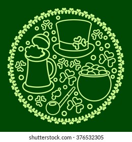 Vector happy St. Patrick's Day illustration.