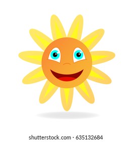 vector happy sun. Separate layers for easy editing