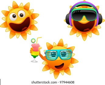 vector happy sun series 2 - Separate layers for easy editing