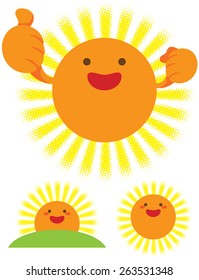 Vector of a Happy Sunrise Cartoon
