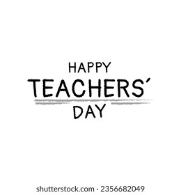 Vector happy teachers day lettering concept.