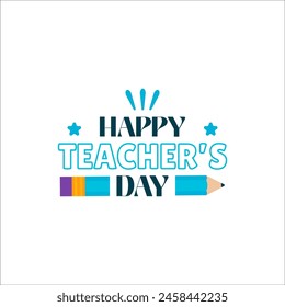 vector Happy Teacher's Day logo typography logo design icon suitable to commemorate teachers' day 