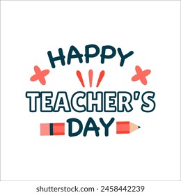vector Happy Teacher's Day logo typography logo design icon suitable to commemorate teachers' day 