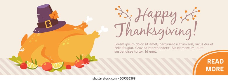vector happy thanksgiving banner