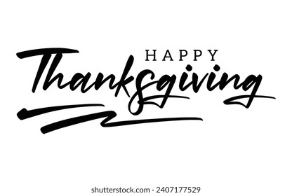 Vector happy thanksgiving lettering design thanksgiving hand drawn typography vector illustration	