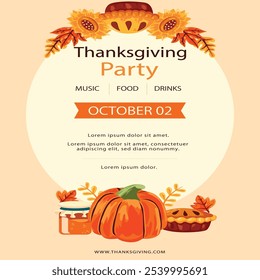 Vector Happy Thanksgiving party  Background