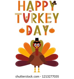 Vector Happy turkey day greeting card