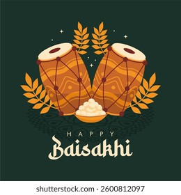 vector happy vaisakhi poster template