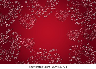 Vector. Happy Valentine's background, elegant background for February 14th. Banner with copy-space for your text. Heart shaped serpentine explosion, heart shaped border. Wedding illustration.