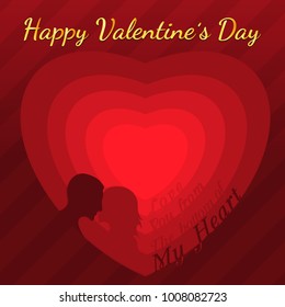 Vector happy valentines day backgroud shadow box papercraft style