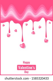 Vector of Happy Valentine's Day background design with pink heart and beat.