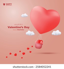 Vector happy valentines day background pink color. Templates for social media posts backgrounds, cover, poster, banners, marketing, sales promotion copy space background