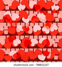 Vector Happy Valentine's Day background. Pink and red hearts.