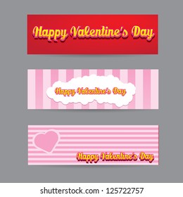 vector Happy valentines day banner set. lovely background for design. valentine day love beautiful background.