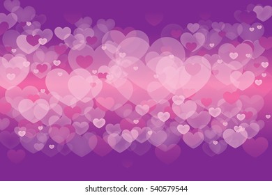 Vector of Happy Valentine's Day with blinking heart and purple background design.