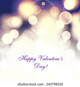 Vector Happy Valentine's day bokeh background.