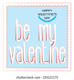 Vector Happy Valentines Day card with hearts and lettering.
