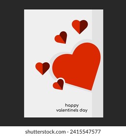 vector happy valentine's day card on black background with red hearts png