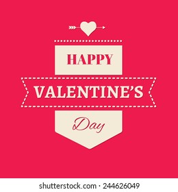 Vector happy valentines day card with typographic. Eps10