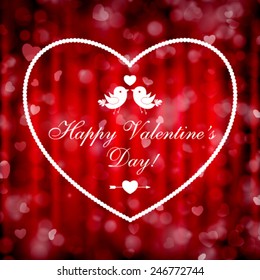 Vector Happy Valentine's day card hearts light background.