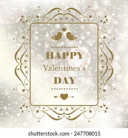 Vector Happy Valentine's day card hearts light background. Perfect as invitation or announcement.